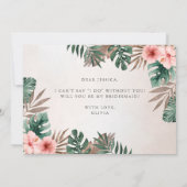 Waterverf Tropisch... zal je mijn Bridesmaïde Kaar (Achterkant)
