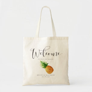 Waterverf Tropische anananas voor bruiloft Tote Bag