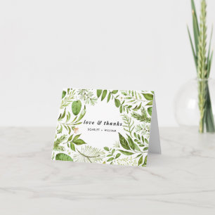Waterverf Tropische bladeren Hartelijk dank Bedankkaart