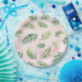 Waterverf Tropische Bladeren Luau Feest Papieren B Papieren Bordje (Feest)