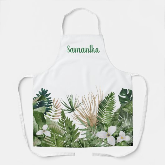 Waterverf Tropische bladeren Monogram Schort (Voorkant)