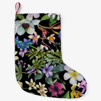 Waterverf tropische bladeren: naadloos patroon kleine kerstsok