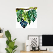 Waterverf Tropische bladeren Poster (Thuiskantoor)