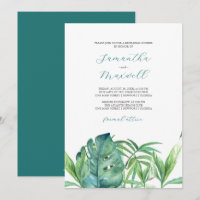 Waterverf Tropische bladeren repetitie