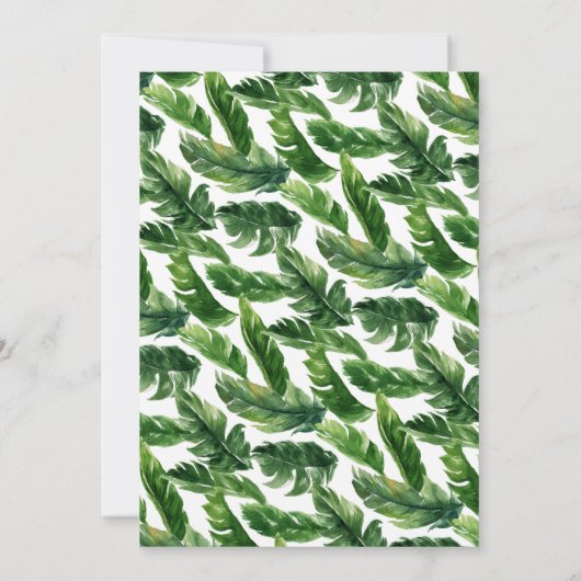 Waterverf Tropische bladeren schoeisel met grote p Kaart (Achterkant)