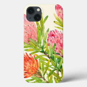 Waterverf Tropische bloemen iPhone 13 Hoesje