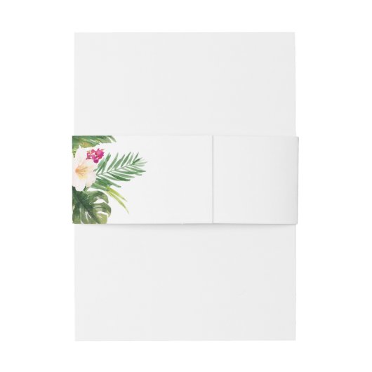 Waterverf Tropische bloemen en Grieks huwelijk Uitnodigingen Wikkel (Achterkant Voorbeeld)