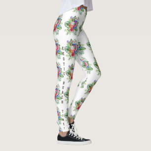 Waterverf Tropische Bloemen Exotische Strand Tijd Leggings
