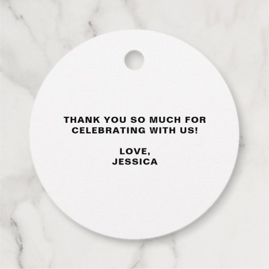 Waterverf Tropische bloemen Grote Bridal Brunch Bedankjes Labels (Achterkant)