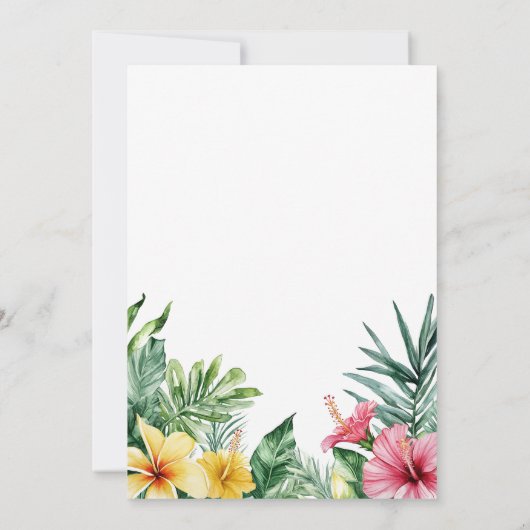 Waterverf Tropische Bloemen Koppels Douche Kaart (Achterkant)