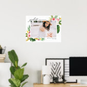 Waterverf Tropische Bloemen Lijst Foto Afstuderen Poster (Thuiskantoor)