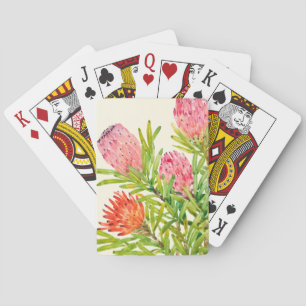 Waterverf Tropische bloemen Pokerkaarten