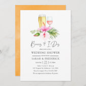 Waterverf Tropische bloemen voor ik dat doe Kaart (Voorkant / Achterkant)