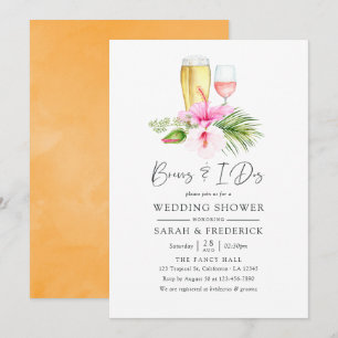 Waterverf Tropische bloemen voor ik dat doe Kaart