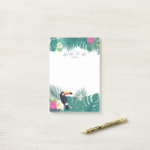 Waterverf Tropische Bride-aan-moet Blauwgroen ID57 Post-it® Notes (Op bureau)