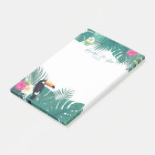 Waterverf Tropische Bride-aan-moet Blauwgroen ID57 Post-it® Notes (Schuin)
