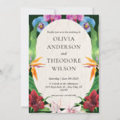 Waterverf Tropische bruiloft Kaart (Voorkant)