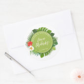 Waterverf Tropische bruiloft voor groen ID577 Clas Ronde Sticker (Envelop)