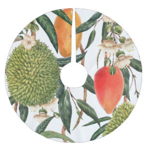 Waterverf tropische durian, mangopatroon. kerstboom rok