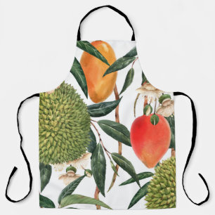 Waterverf tropische durian, mangopatroon. schort