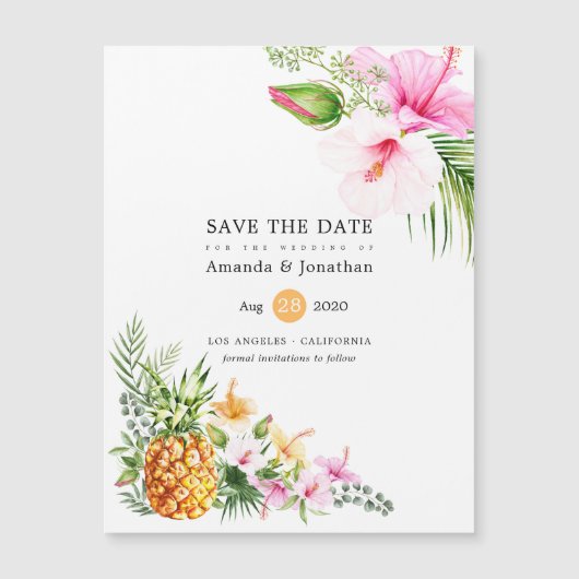 Waterverf Tropische Floral Beach Wedding (Voorkant)