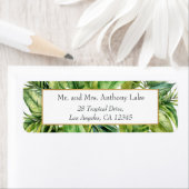 Waterverf Tropische Floral Beach Wedding Etiket (Insitu)