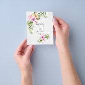 Waterverf Tropische Floral Beach Wedding Invite Flyer (Hand)