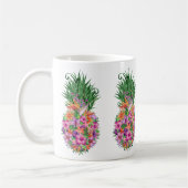 Waterverf Tropische Floral Pineapple Koffiemok (Links)