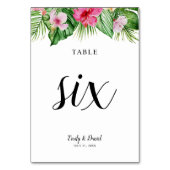 Waterverf Tropische Floral Wedding Kaart (Achterkant)