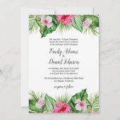 Waterverf Tropische Floral Wedding Kaart (Voorkant)