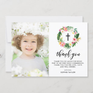 Waterverf Tropische Floral Wreate First Community Bedankkaart