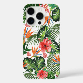 Waterverf Tropische Groene Bloemmotief iPhone 16 Pro Hoesje