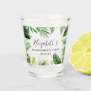 Waterverf Tropische Groenery Bachelorette Shot Glas