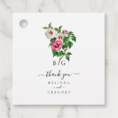 Waterverf Tropische Hibiscus Zomerbruiloft Bedankjes Labels (Voorkant)