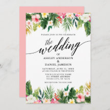 Waterverf Tropische kalligrafie Wedding Pnk