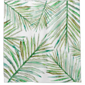 Waterverf Tropische palm Leaf Douchegordijn (Voorkant)