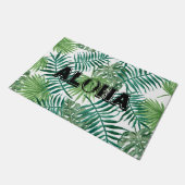 Waterverf Tropische palmbladeren Aloha-deuromte Deurmat (Schuin)