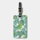 Waterverf Tropische palmbladeren Bagagelabel (Voorkant verticaal)