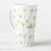 Waterverf Tropische palmbomen Latte Mok (Linkerhoek)
