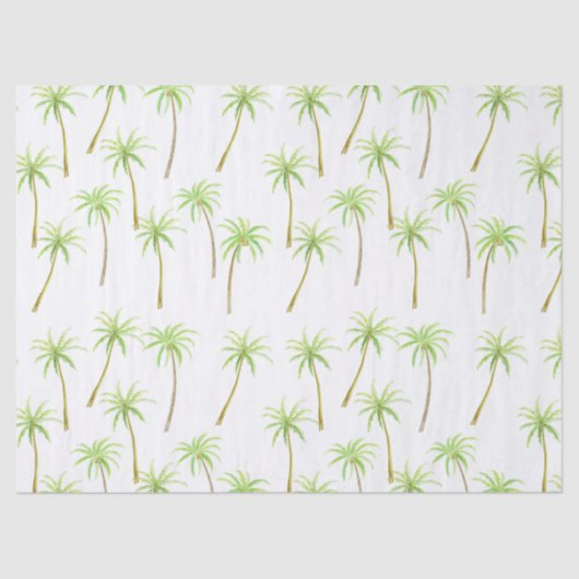 Waterverf Tropische palmbomen Tissuepapier (Voorkant)