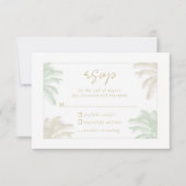 Waterverf Tropische Palmboom Boho Fotobruiloft RSVP Kaartje (Voorkant)