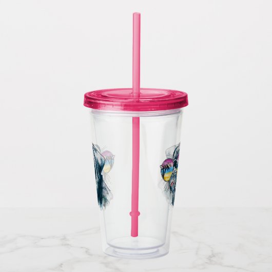 Waterverf Tropische papuppy Acryl Drinkbeker (Rechts)