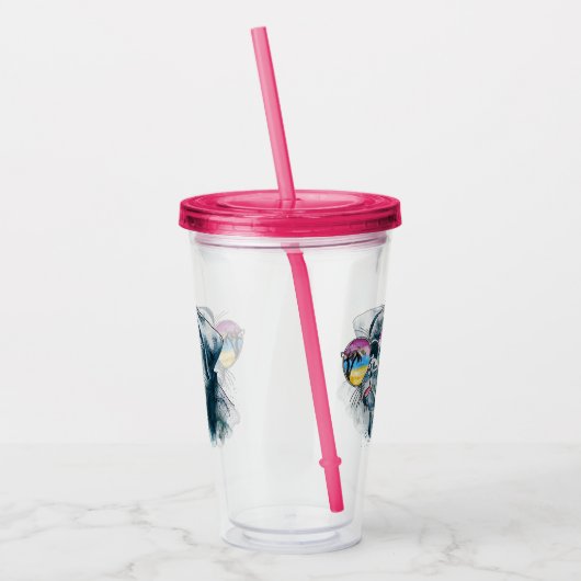 Waterverf Tropische papuppy Acryl Drinkbeker (Links)