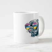 Waterverf Tropische papuppy Extra Grote Beker (Voorkant rechts)