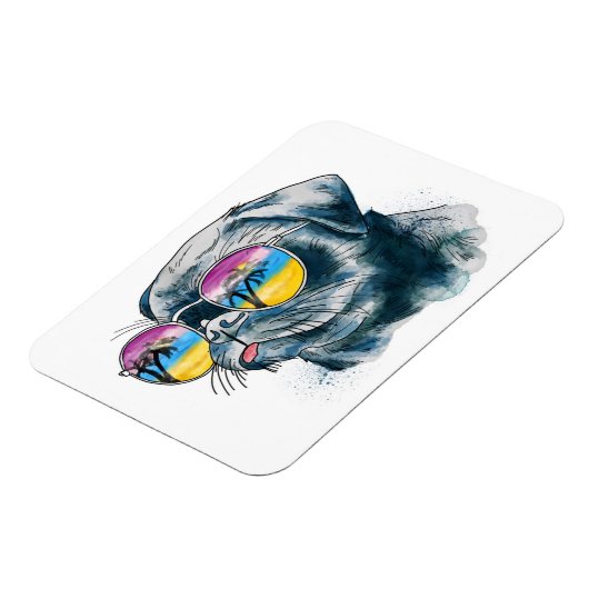 Waterverf Tropische papuppy Magneet (Linkerzijde)