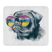 Waterverf Tropische papuppy Snijplank (Voorkant)