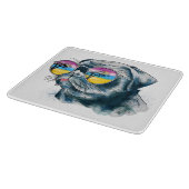 Waterverf Tropische papuppy Snijplank (Hoek)