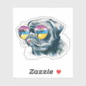 Waterverf Tropische papuppy Sticker (Vel)