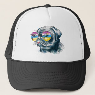 Waterverf Tropische papuppy Trucker Pet