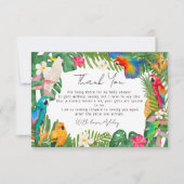 Waterverf tropische parrots baby shower bedankkaart (Voorkant)